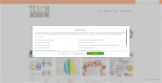 Security scan screenshot of https://teachbesideme.com
