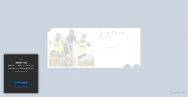 Security scan screenshot of https://www.harrisdulwichboys.org.uk/