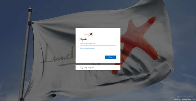 Security scan screenshot of https://hlundbeck-my.sharepoint.com