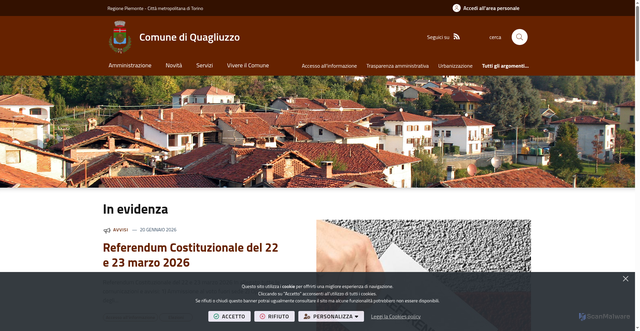 Security scan screenshot of https://www.comune.quagliuzzo.to.it/it-it/home