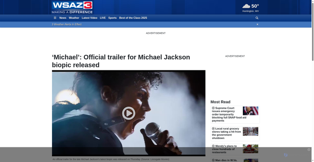 Security scan screenshot of https://www.wsaz.com/2025/11/07/michael-official-trailer-michael-jackson-biopic-released/