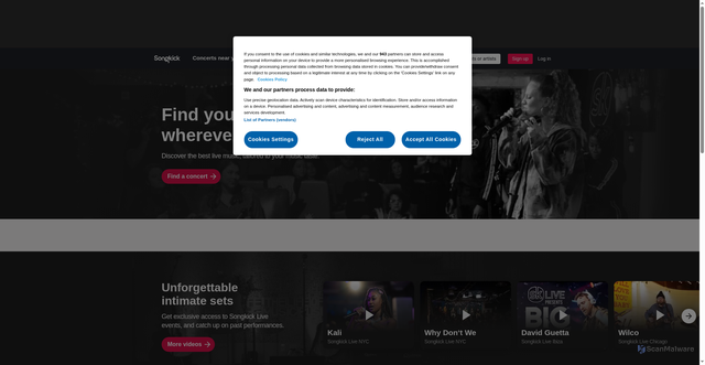 Security scan screenshot of https://www.songkick.com/