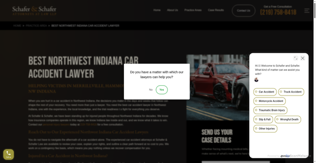 Security scan screenshot of https://schaferandschaferlaw.com/car-accidents-northwest-indiana/