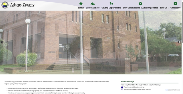 Security scan screenshot of https://www.adamscountyms.net/