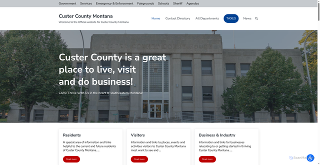 Security scan screenshot of https://custercountymt.gov/