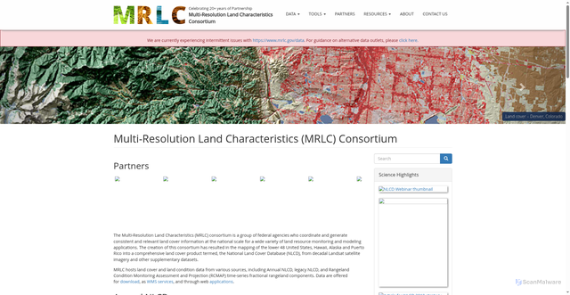 Security scan screenshot of https://www.mrlc.gov:443/