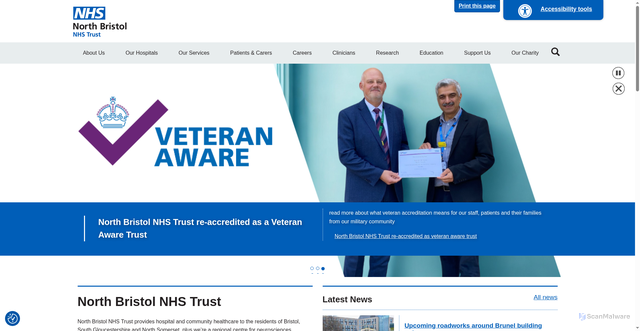 Security scan screenshot of https://www.nbt.nhs.uk/