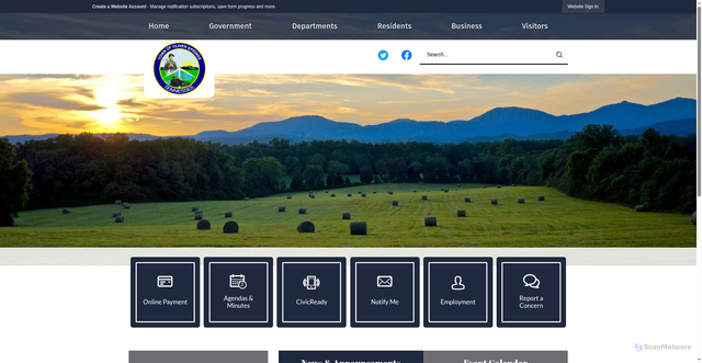Security scan screenshot of https://oliversprings-tn.gov/