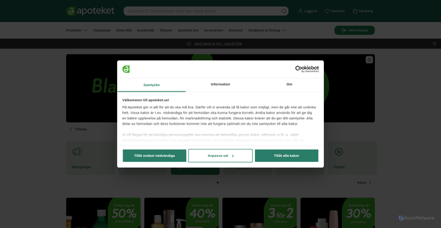 Security scan screenshot of https://www.apoteket.se/