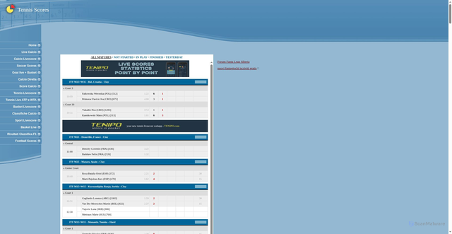 Security scan screenshot of https://www.multilivescore.com/tennis-scores.htm