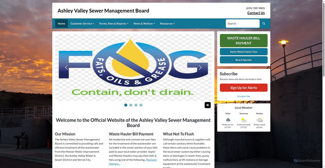 Security scan screenshot of https://ashleyvalleysmb.gov/