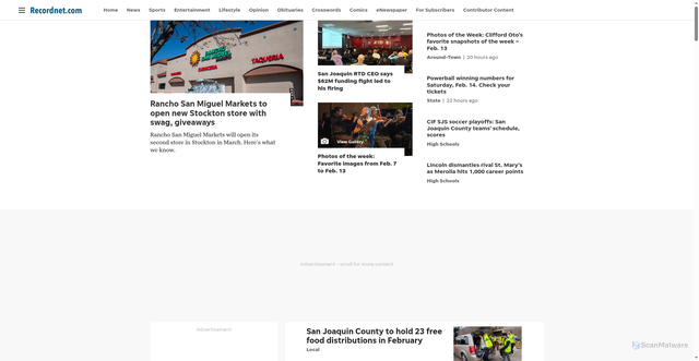 Security scan screenshot of https://recordnet.com