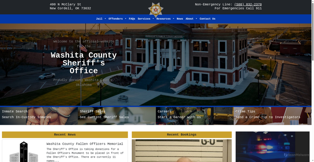Security scan screenshot of https://washitaso.gov/