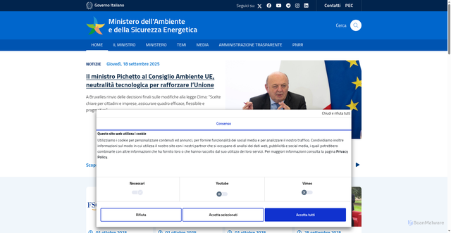 Security scan screenshot of https://www.mase.gov.it/portale/home