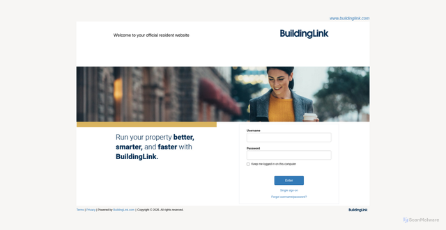 Security scan screenshot of https://secure.buildinglink.com