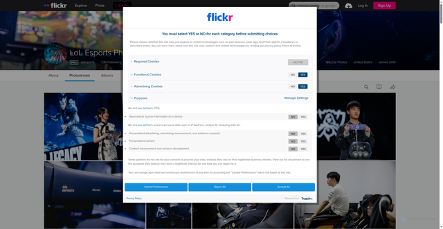 Security scan screenshot of https://www.flickr.com/photos/lolesports/