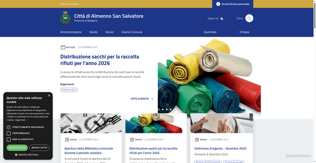 Security scan screenshot of https://www.comune.almenno-san-salvatore.bg.it/