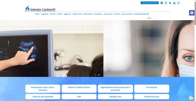 Security scan screenshot of https://www.ospedalecardarelli.it/