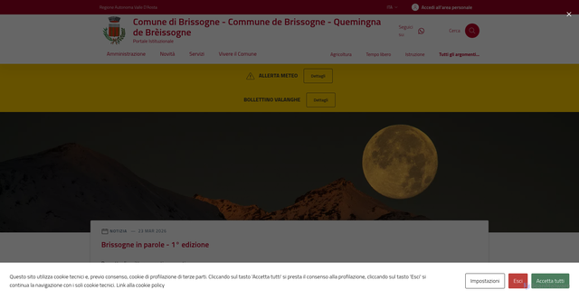 Security scan screenshot of https://www.comune.brissogne.ao.it
