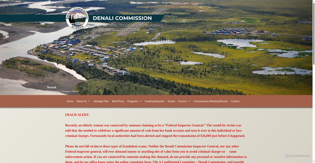 Security scan screenshot of https://denali.gov/