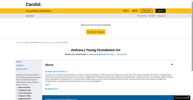 Security scan screenshot of https://fconline.foundationcenter.org/fdo-grantmaker-profile/?collection=grantmakers&key=YOUN341