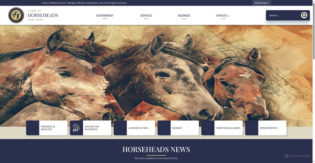 Security scan screenshot of https://townofhorseheads.gov/