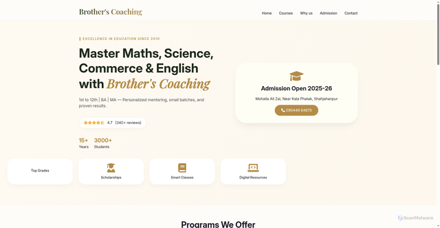 Security scan screenshot of https://brotherscoaching-8t9vswdk6t.edgeone.app/