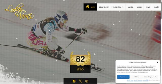 Security scan screenshot of https://www.lindseyvonn.com/