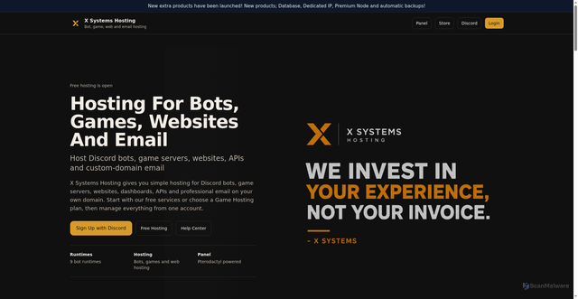 Security scan screenshot of https://xsystemshosting.com/
