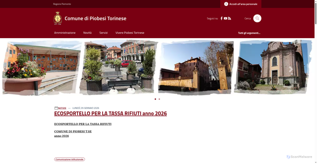 Security scan screenshot of https://www.comune.piobesi.to.it/