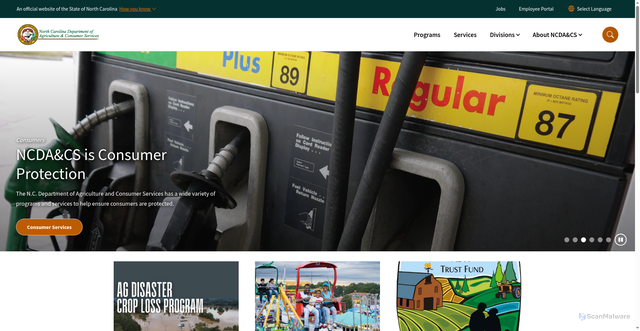 Security scan screenshot of https://www.ncagr.gov/