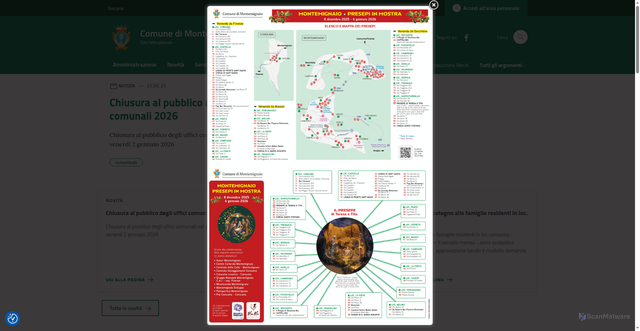 Security scan screenshot of https://comune.montemignaio.ar.it/