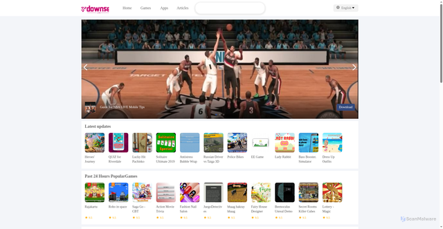 Security scan screenshot of https://downse.com