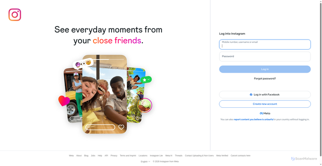 Security scan screenshot of https://secure.instagram.com/dastmalchian/