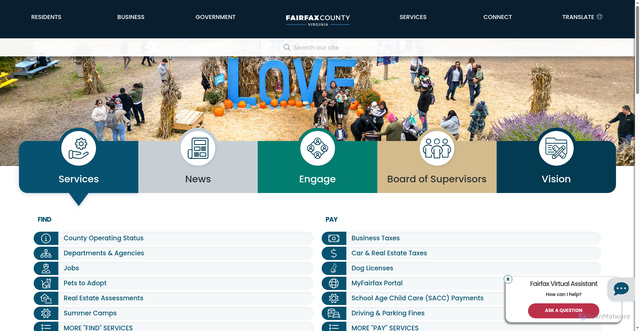Security scan screenshot of https://www.fairfaxcounty.gov/