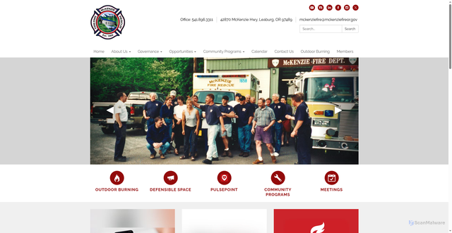 Security scan screenshot of https://www.mckenziefireor.gov/