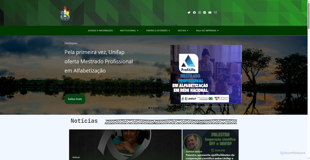 Security scan screenshot of http://www.unifap.br