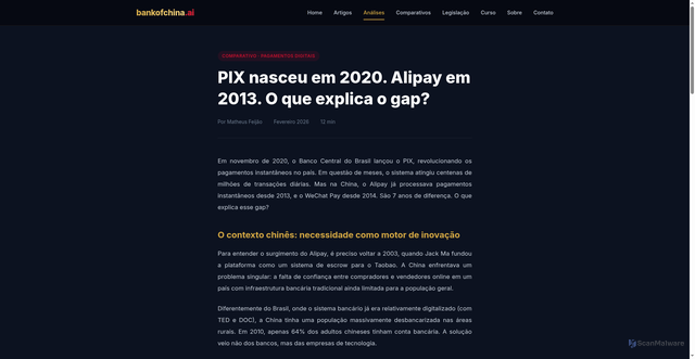 Security scan screenshot of https://bankofchina.ai/analises/pagamentos-digitais/