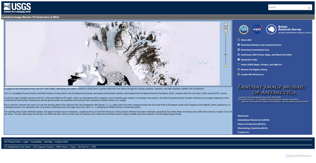 Security scan screenshot of https://lima.usgs.gov/