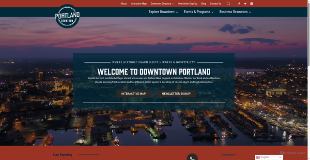 Security scan screenshot of https://portlandmaine.com/