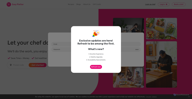 Security scan screenshot of https://alerts.easyplatter.com/