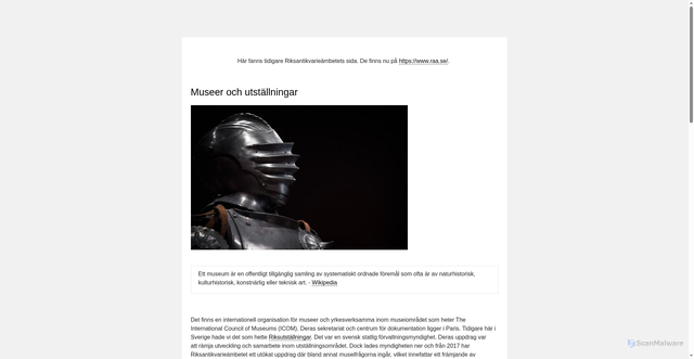Security scan screenshot of https://www.riksutstallningar.se/