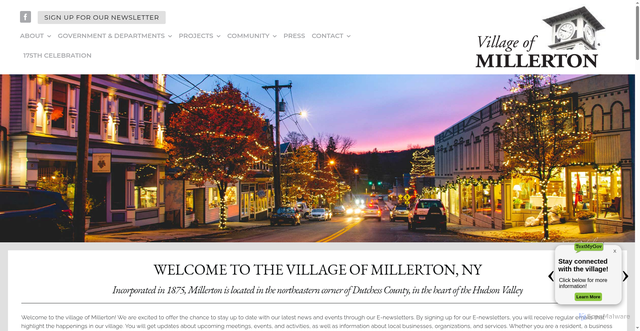 Security scan screenshot of https://villageofmillerton-ny.gov/
