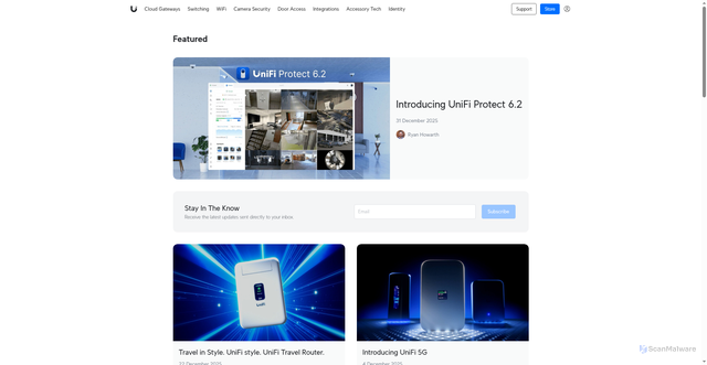 Security scan screenshot of https://blog.ui.com