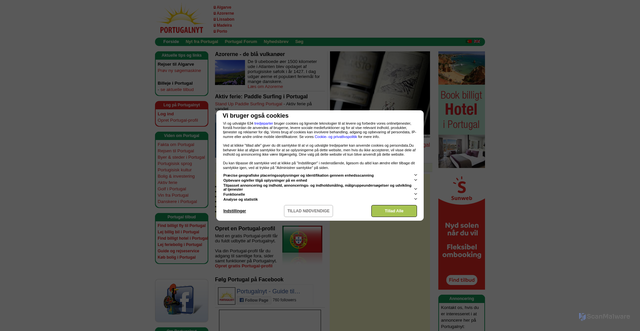 Security scan screenshot of https://portugalnyt.dk