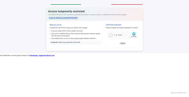 Security scan screenshot of https://validate.perfdrive.com/598f5c6688135c248ef609dffe2f094b/?ssa=35235f1e-ad4d-4cc4-87a4-482dcd45d8ca&ssb=12038270189&ssc=https%3A%2F%2Fwww.esteri.it%2Fit%2F&ssi=3ffbf15b-dcxq-4ad8-93f6-3975dcb4f4fc&ssk=botmanager_support@radware.com&ssm=57272838110144523130574455141971&ssn=9d39660f5308518d75b13b7ed35140f33bcadc119d7f-02b7-4c20-9e0d50&sso=11f9cd1f-c247b3890e22eddb4aa715d17a8d1fba65c8b732dc46982f&ssp=56169550461775375775177536500007037&ssq=82368457184767489596571846685615465860528&ssr=MTc4LjYzLjE2LjIyNA==&sst=Mozilla/5.0%20(Windows%20NT%2010.0;%20Win64;%20x64)%20AppleWebKit/537.36%20(KHTML,%20like%20Gecko)%20Chrome/124.0.0.0%20Safari/537.36&ssu=&ssv=&ssw=&ssx=eyJ1em14IjoiN2Y5MDAwMDY4NDI2MjUtMjU0Yy00MTBmLWFmYzAtZDlkZDQ4MjUxMTY2MS0xNzc1MzcxODQ2Njk2NDU1LWI4OTFhNjc5ODdlMmZkNDcxMyIsIl9fdXptZiI6IjdmOTAwMGRjMTE5ZDdmLTAyYjctNGMyMC05ZDFmLWMyNDdiMzg5MGUyMjEtMTc3NTM3MTg0NjY5NjQ1NS0wMDI3MGUwMTZkMzk1Yzc4YTljMTMiLCJyZCI6ImVzdGVyaS5pdCJ9