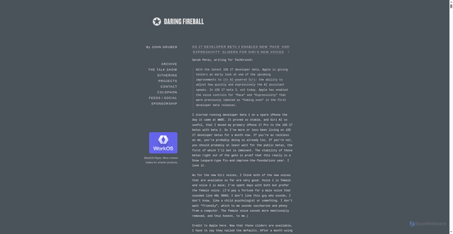 Security scan screenshot of https://daringfireball.net