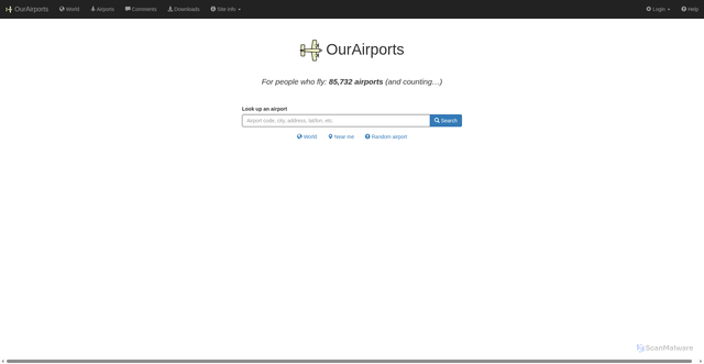 Security scan screenshot of https://ourairports.com