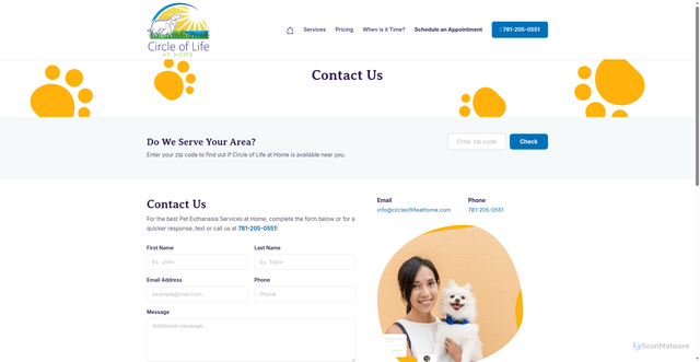 Security scan screenshot of https://circle-of-life-at-home.pages.dev/schedule.html