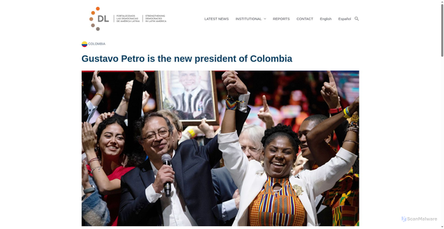 Security scan screenshot of https://directoriolegislativo.org/en/post-electoral-presidential-elections-in-colombia/